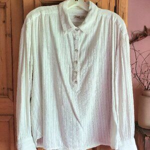 Faherty Organic Cotton Blouse, Size Large